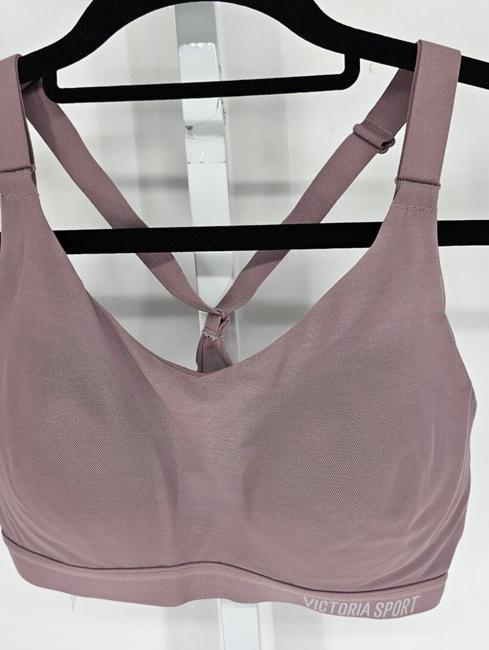 Victorias Secret Womens Sz 32D Cross Back Sports Bra Mauve Purple